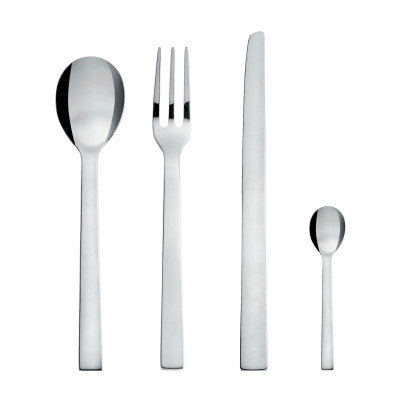  Alessi - Modello: Santiago - Design By: David Chipperfield - Servizio Posate Set 24pz - Colore: Acciaio - SKU: DC05S24 - Codice EAN: 8003299961740 