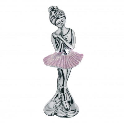  Bongelli Preziosi - Bomboniera Vari Eventi - Statuina da tavolo argento con base ballerina che danza - SKU: ME1285 - Codice EAN: 1234567003610 