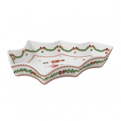 Easy Life - Modello: Magie de Noel - Piatto da portata in porcellana con decori natalizi - SKU: R1095#MNOE - Codice EAN: 8001544020259