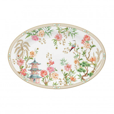Easy Life - Modello: Jardins D'Orient - Piatto da portata ovale in porcellana - Colore: Multicolore - SKU: R1316#JADO - Codice EAN: 8001544119960