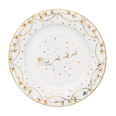  Easy Life - Modello: Christmas Lights - Set 6 Piatti dolce in porcellana a tema natalizio - Colore: Oro - SKU: R0944#CHLI - Codice EAN: 8001544133096 