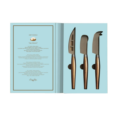  Easy Life - Modello: Gift Novels - Set coltelli da formaggio - Colore: Celeste - SKU: R3267#GIFN - Codice EAN: 8001544176734 