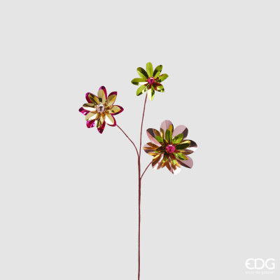  EDG - Enzo de Gasperi - Fiore artificiale ramo di gerbera metal - Colore: Rosa - SKU: 2100497A555 - Codice EAN: 8059824544148 