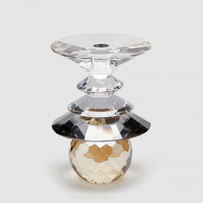  EDG - Enzo de Gasperi - Porta candela grande in cristallo per una candela dal design moderno Pagoda - SKU: 105886 
