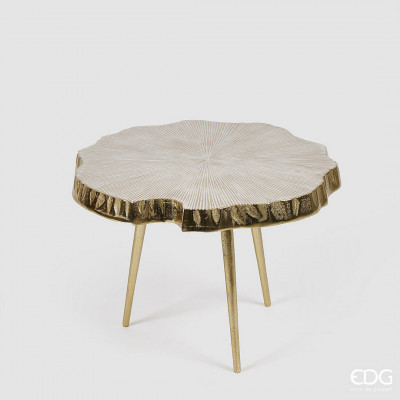  EDG - Enzo de Gasperi - Tavolinetto piccolo con corteccia di albero - Colore: Bianco/Oro - SKU: 7400081A101 