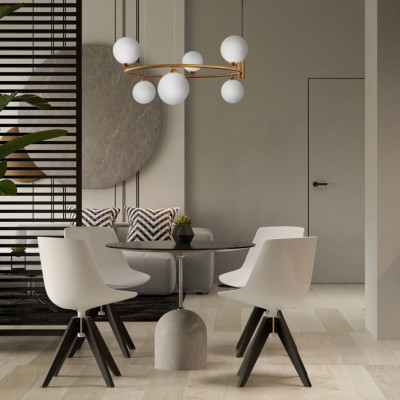  Maytoni - Ring - Sospensione grande in metallo diffusori regolabili in altezza - 6 Lampadine G9 25W - IP20 - SKU: MOD013PL-06 