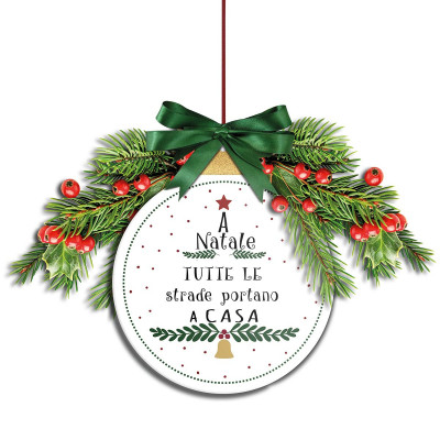  Egan - Modello: Pensieri & Parole - Addobbo natalizio per porta "A Natale" - Colore: Bianco - SKU: 120198 - Codice EAN: 8055267588022 
