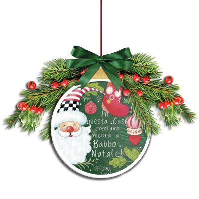  Egan - Modello: Pensieri & Parole - Addobbo natalizio per porta "Babbo Natale" - Colore: Verde - SKU: 120199 - Codice EAN: 8055267588039 