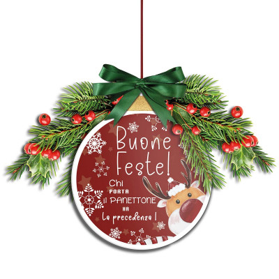  Egan - Modello: Pensieri & Parole - Addobbo natalizio per porta "Buone Feste" - Colore: Rosso - SKU: 120196 - Codice EAN: 8055267588008 
