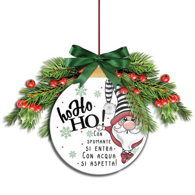  Egan - Modello: Pensieri & Parole - Addobbo natalizio per porta "HO HO HO" - Colore: Multicolore - SKU: 120197 - Codice EAN: 8055267588015 