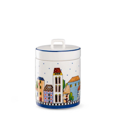  Egan - Modello: Paese Mio - Barattolo in ceramica con coperchio - Colore: Blu - SKU: 121072 - Codice EAN: 8055267588770 