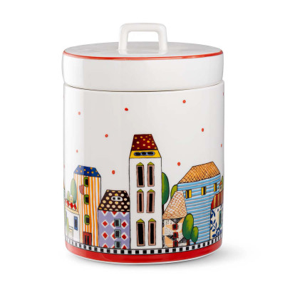  Egan - Modello: Paese Mio - Barattolo in ceramica con coperchio - Colore: Rosso - SKU: 121074 - Codice EAN: 8055267588794 