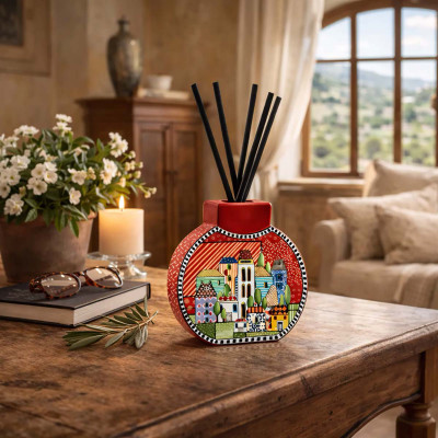  Egan - Modello: Paese Mio - Bottiglia profumatore per ambienti con bastoncini - Colore: Rosso - SKU: 121076 - Codice EAN: 8055267589067 