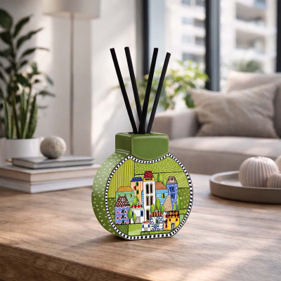  Egan - Modello: Paese Mio - Bottiglia profumatore per ambienti con bastoncini - Colore: Verde - SKU: 121079 - Codice EAN: 8055267589098 