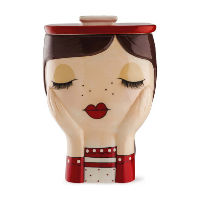  Egan - Modello: Le Pupazze - Contenitore in ceramica - Mimì - Colore: Marrone/Rosso - SKU: 214012 - Codice EAN: 8059018038446 