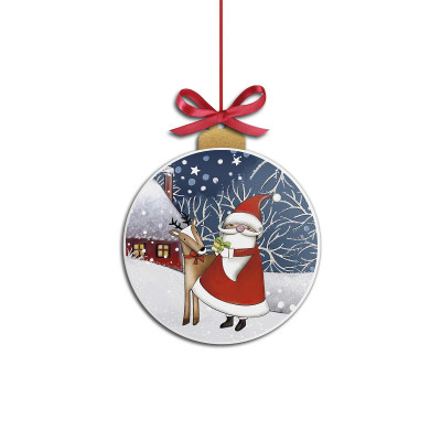  Egan - Modello: Pensieri & Parole - Decorazione per albero di natale "Babbo Natale" - Colore: Multicolore - SKU: 120195 - Codice EAN: 8055267587995 
