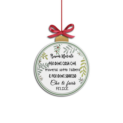 Egan - Modello: Pensieri & Parole - Decorazione per albero di natale "Buon Natale" - Colore: Bianco - SKU: 120190 - Codice EAN: 8055267587940 