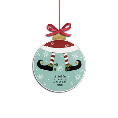  Egan - Modello: Pensieri & Parole - Decorazione per albero di natale "Dieta a Gennaio" - Colore: Multicolore - SKU: 120192 - Codice EAN: 8055267587964 