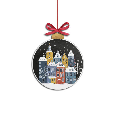  Egan - Modello: Pensieri & Parole - Decorazione per albero di natale "Paesaggio" - Colore: Multicolore - SKU: 120194 - Codice EAN: 8055267587988 