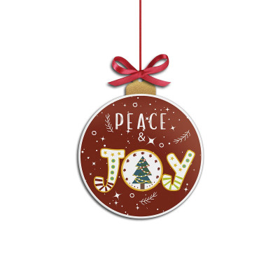  Egan - Modello: Pensieri & Parole - Decorazione per albero di natale "Peace & Joy" - Colore: Rosso - SKU: 120193 - Codice EAN: 8055267587971 