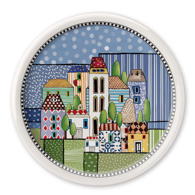  Egan - Modello: Paese Mio - Piatto pizza in ceramica - Colore: Blu - SKU: 121083 - Codice EAN: 8055267589029 