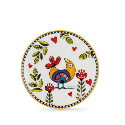  Egan - Modello: Cocoricò - Set 6 piatti da dessert in porcellana dal design moderno - Colore: Giallo - SKU: 228009 - Codice EAN: 8059018039955 