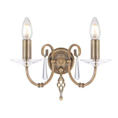  Elstead Lighting - Modello: Aegean - Applique a parete classica in acciaio con due diffusori per ingresso e salone - Attacco Lampadina: E14 - 2 Lampadine - Watt 60W - Dimmerabile: NO - Grado di Protezione: IP20 - Classe Energetica: A - SKU: AG2 
