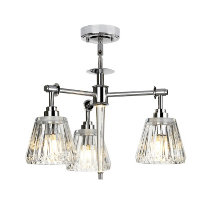  Elstead Lighting - Modello: Agatha - Lampadario con triplo diffusore in vetro a LED dal design moderno - Colore: Cromato - Attacco Lampadina: G9 - 3 Lampadine - Watt 3W - Dimmerabile: NO - Grado di Protezione: IP44 - Classe Energetica: A - SKU: BATH-AGATHA3P-PC - Codice EAN: 5024005314011 