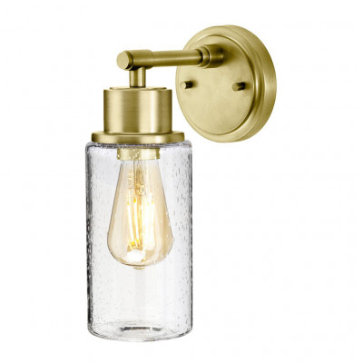  Elstead Lighting - Modello: Morvah - Lampada da parete per bagno struttura in acciaio e diffusore in vetro di design - Attacco Lampadina: E27 - 1 Lampadina - Watt 60W - Dimmerabile: NO - Grado di Protezione: IP44 - Classe Energetica: A - SKU: BATH-MORVAH1 
