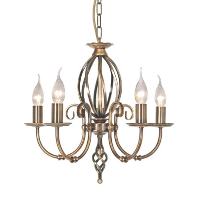  Elstead Lighting - Modello: Artisan - Lampadario classico da arredo con cinque diffusori in acciaio senza paralume - Attacco Lampadina: E14 - 5 Lampadine - Watt 60W - Dimmerabile: NO - Grado di Protezione: IP20 - Classe Energetica: A - SKU: ART5 