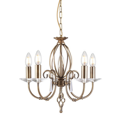  Elstead Lighting - Modello: Aegean - Lampadario classico regolabile in altezza con cinque braccia in acciaio - Attacco Lampadina: E14 - 5 Lampadine - Watt 60W - Dimmerabile: NO - Grado di Protezione: IP20 - Classe Energetica: A - SKU: AG5 