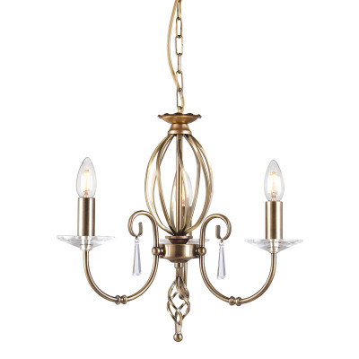  Elstead Lighting - Modello: Aegean - Lampadario classico regolabile in altezza con tre braccia in acciaio - Attacco Lampadina: E14 - 3 Lampadine - Watt 60W - Dimmerabile: NO - Grado di Protezione: IP20 - Classe Energetica: A - SKU: AG3 
