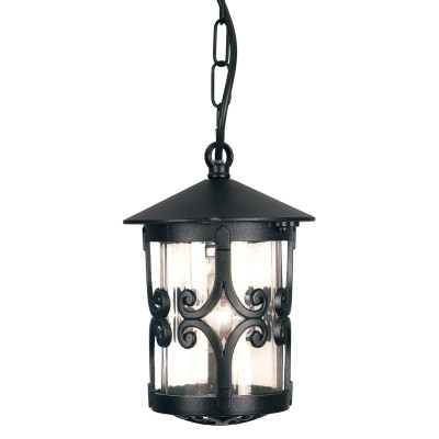  Elstead Lighting - Modello: Hereford - Lanterna a catena per portico dal design rustico con diffusore a 1 luce in vetro - Colore: Nero - Attacco Lampadina: E27 - 1 Lampadina - Watt 100W - Dimmerabile: NO - Grado di Protezione: IP44 - Classe Energetica: A - SKU: BL13B-BLACK - Codice EAN: 5024005235804 