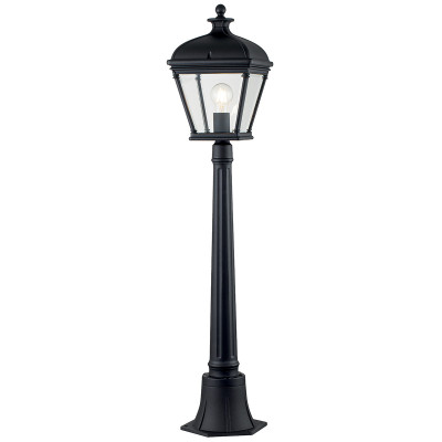  Elstead Lighting - Modello: Bayview - Lampione da giardino in alluminio con diffusore in vetro bisellato rustico - Colore: Nero - Attacco Lampadina: E27 - 1 Lampadina - Watt 60W - Dimmerabile: NO - Grado di Protezione: IP44 - Classe Energetica: A - SKU: BAYVIEW-4M-BK - Codice EAN: 5024005005117 