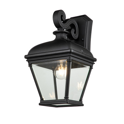  Elstead Lighting - Modello: Bayview - Lanterna grande in alluminio con diffusore in vetro design rustico da esterno - Colore: Nero - Attacco Lampadina: E27 - 1 Lampadina - Watt 60W - Dimmerabile: NO - Grado di Protezione: IP44 - Classe Energetica: A - SKU: BAYVIEW-2L-BK - Codice EAN: 5024005005087 