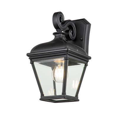  Elstead Lighting - Modello: Bayview - Lanterna media in alluminio con diffusore in vetro design rustico da esterno - Colore: Nero - Attacco Lampadina: E27 - 1 Lampadina - Watt 60W - Dimmerabile: NO - Grado di Protezione: IP44 - Classe Energetica: A - SKU: BAYVIEW-2M-BK - Codice EAN: 5024005005070 