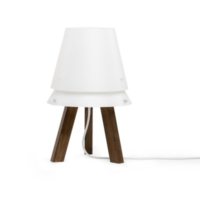  Emporium - Modello: Lucio - Abatjour con struttura in legno e diffusore in PVC - Attacco Lampadina: E27 - 1 Lampadina - Watt 70W - Dimmerabile: NO - Grado di Protezione: IP20 - SKU: E120046 