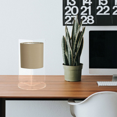  Emporium - Modello: Suri - Abatjout moderna in plexiglass con diffusore in tessuto - Attacco Lampadina: E14 - 1 Lampadina - Watt 40W - Dimmerabile: NO - Grado di Protezione: IP20 - SKU: E120093 