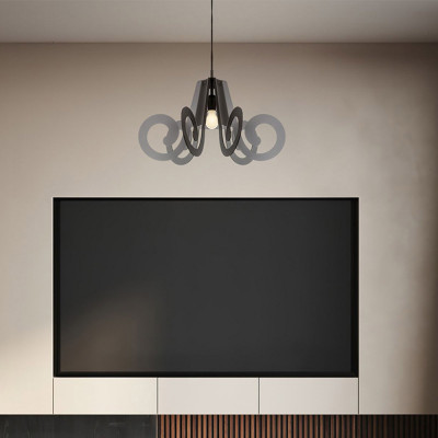  Emporium - Modello: Ricciolo - Lampada a sospensione con diffusore in plexiglass grande - Attacco Lampadina: E27 - 1 Lampadina - Watt 70W - Dimmerabile: NO - Grado di Protezione: IP20 - SKU: E120063 