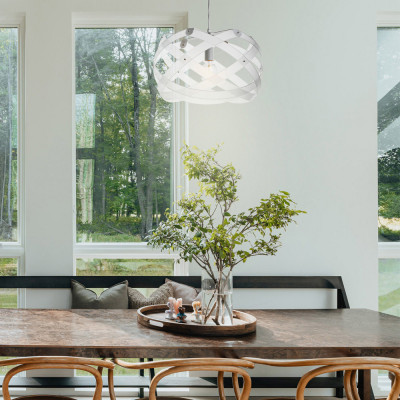  Emporium - Modello: Nuclea - Lampada a sospensione con diffusore medio in plexiglass con 1 lampadina - Attacco Lampadina: E27 - 1 Lampadina - Watt 70W - Dimmerabile: NO - Grado di Protezione: IP20 - SKU: E120048 