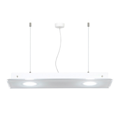  Emporium - Modello: Domino - Lampada a sospensione con diffusore rettangolare moderno in plexiglass a 2 luci - Colore: Bianco - Attacco Lampadina: GX53 - 2 Lampadine - Watt 8W - Dimmerabile: NO - Grado di Protezione: IP20 - SKU: E120022008 - Codice EAN: 8023289578109 