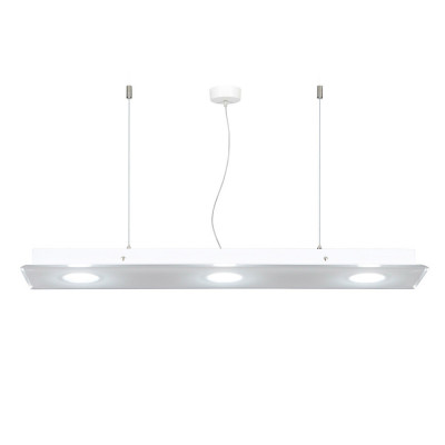  Emporium - Modello: Domino - Lampada a sospensione con diffusore rettangolare moderno in plexiglass a 3 luci - Colore: Bianco - Attacco Lampadina: GX53 - 3 Lampadine - Watt 8W - Dimmerabile: NO - Grado di Protezione: IP20 - SKU: E120023008 - Codice EAN: 8023289579106 