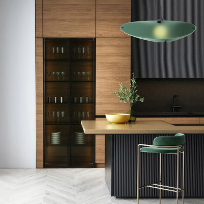  Emporium - Modello: Bellatrix - Lampada a sospensione dal design modeno con diffusore in plexiglass - Attacco Lampadina: E27 - 1 Lampadina - Watt 70W - Dimmerabile: NO - Grado di Protezione: IP20 - SKU: E120009 