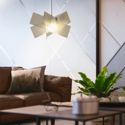  Emporium - Modello: Kartika - Lampada a sospensione moderna con diffusore in plexiglass grande - Attacco Lampadina: E27 - 1 Lampadina - Watt 70W - Dimmerabile: NO - Grado di Protezione: IP20 - SKU: E120097 