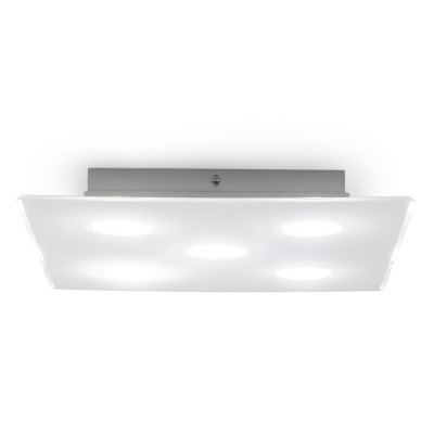  Emporium - Modello: Domino - Plafoniera quadrata con diffusore in plexiglass con 5 lampadine - Colore: Bianco - Attacco Lampadina: GX53 - 5 Lampadine - Watt 8W - Dimmerabile: NO - Grado di Protezione: IP20 - SKU: E120034008 - Codice EAN: 8023289482581 