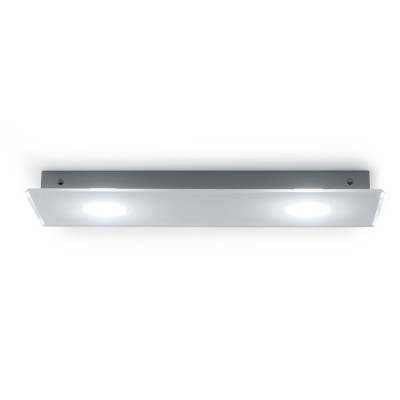 Emporium - Modello: Domino - Plafoniera rettangolare con diffusore in plexiglass con 2 lampadine - Colore: Bianco - Attacco Lampadina: GX53 - 2 Lampadine - Watt 8W - Dimmerabile: NO - Grado di Protezione: IP20 - SKU: E120030008 - Codice EAN: 8023289584100 