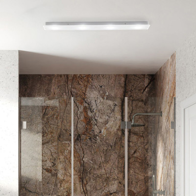  Emporium - Modello: Domino - Plafoniera rettangolare con diffusore in plexiglass con 4 lampadine - Colore: Bianco - Attacco Lampadina: GX53 - 4 Lampadine - Watt 8W - Dimmerabile: NO - Grado di Protezione: IP20 - SKU: E120032008 - Codice EAN: 8023289586104 