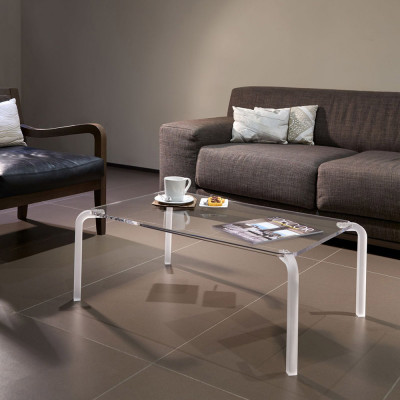  Emporium - Finny - Tavolino da solotto rettangolare in plexiglass dal design moderno - Colore: Trasparente - SKU: E120228006 