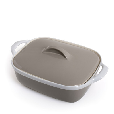  Evviva - Modello: Bilbao - Casseruola in ceramica con coperchio teglia da forno elegante e resistente - Colore: Tortora - SKU: EVV-4762 