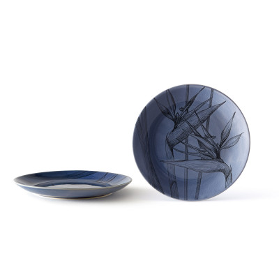  Evviva - Modello: Flora - Set 4 Piatti piani in ceramica - Colore: Viola - SKU: EVV-22458 